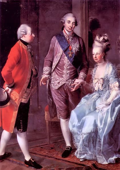 Maximilian Franz visits with his sister Marie Antoinette and King Louis XVI of France